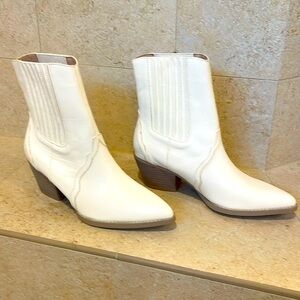 Ankle high white cowboy boots